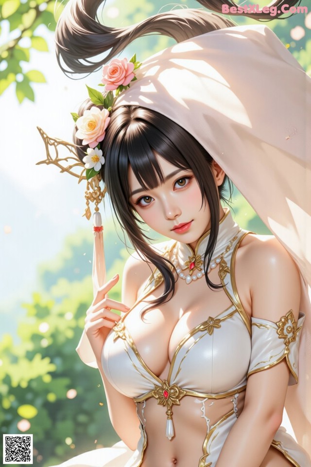 Hentai - The Frozen Elegance That Melts Starlight Set.2 20250106 Part 11 No.803ac3 A woman in a white dress with a flower in her hair.