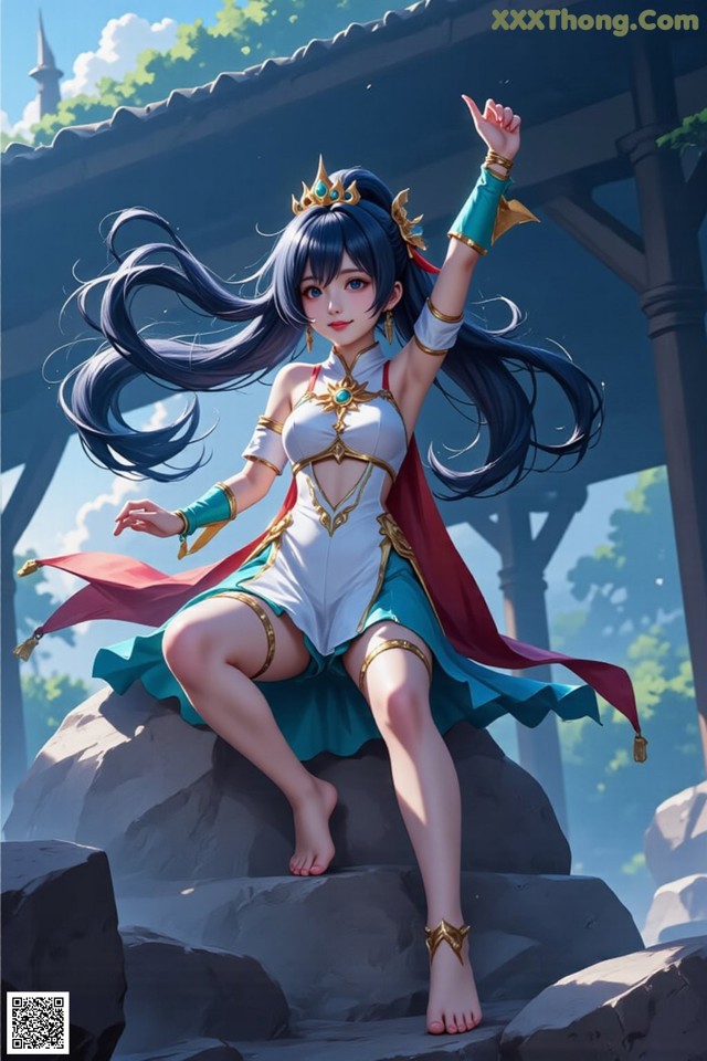 Hentai - Under the Radiance of Celestial Grace Set.1 20250106 Part 12 No.26dc42 A woman sitting on top of a rock wearing a crown.