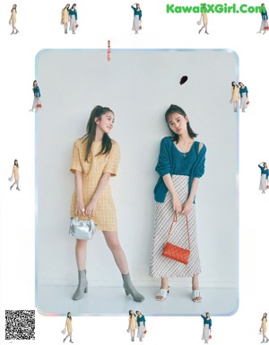 A magazine spread with a picture of two young women.